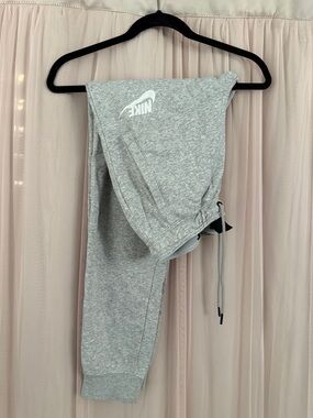 Nike Youth Light Gray Logo Drawstring Joggers